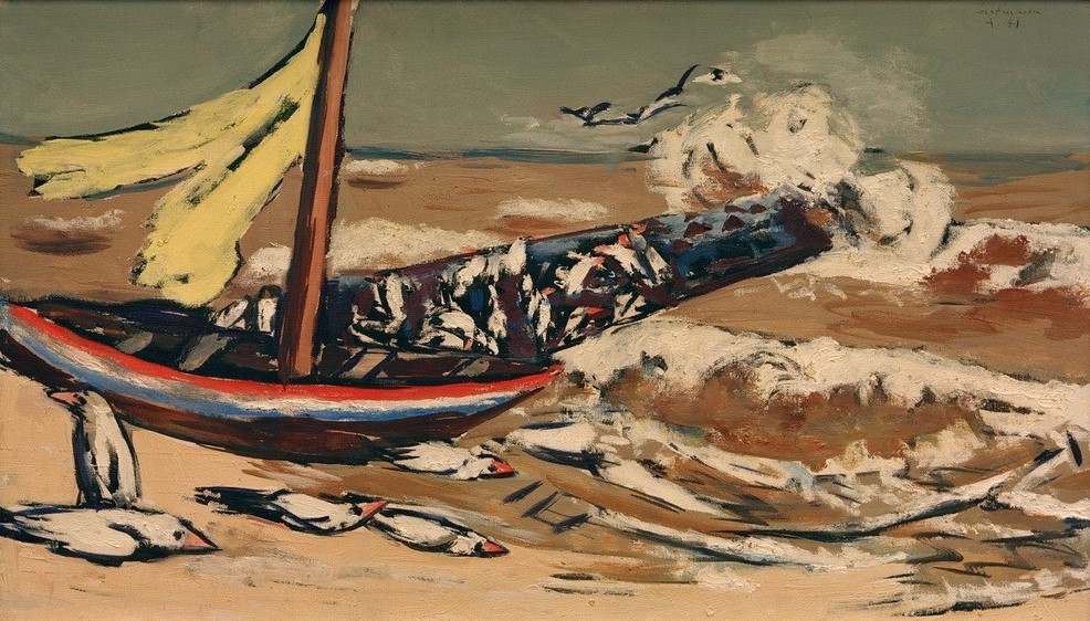 Max Beckmann, Braunes Meer mit Möwen (Kunst,Natur)