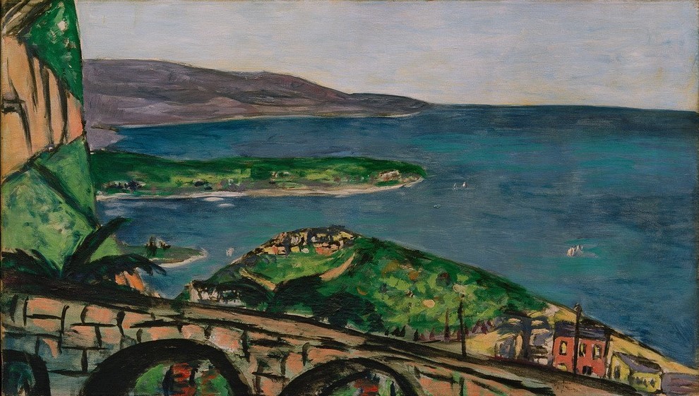 Max Beckmann, Blick auf Cap Martin, blau (Kunst,Orte und Reise,Natur)