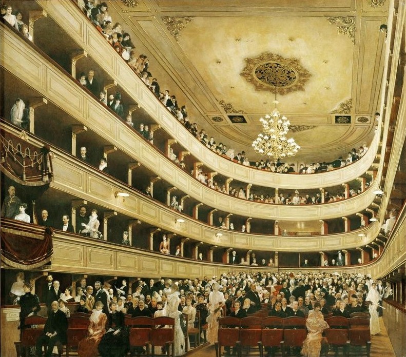 Gustav Klimt, Zuschauerraum des alten Burgtheaters in Wien  (Kultur und Unterhaltung