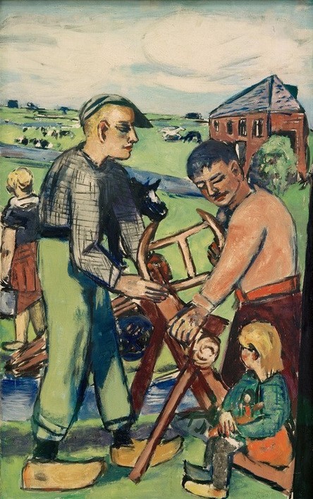 Max Beckmann, Holzsäger mit Kind (Holländische Holzsäger) (Kunst,Mensch und Gesellschaft,Orte und Reise,Wissenschaft und Technik)