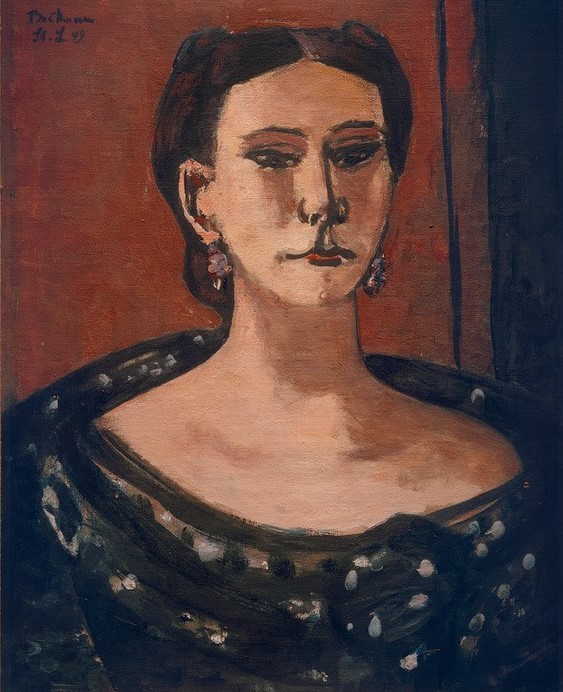 Max Beckmann, Bildnis Louise Pulitzer (Portrait, Persönlichkeiten, Verlag, Klassische Moderne, Malerei, Expressionismus, Mensch und Gesellschaft, Wunschgröße, Wohnzimmer, bunt)