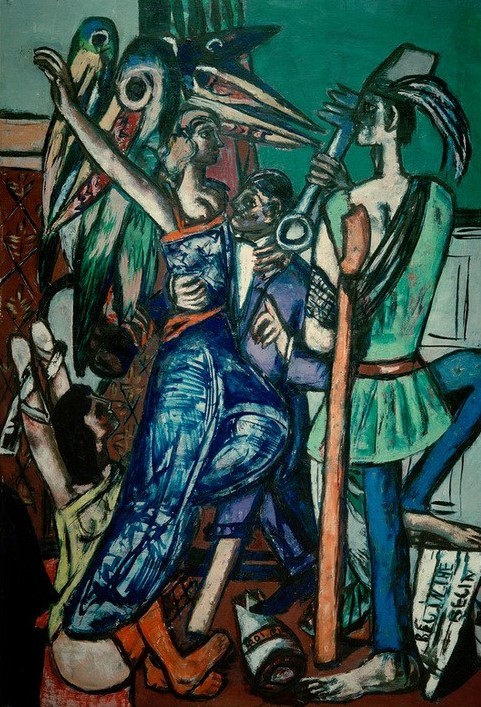 Max Beckmann, Begin the Beguine (Tanz, Tänzer, Musik, Schlager, Mensch und Gesellschaft,  Expressionismus, Klassische Moderne, Wunschgröße, Wohnzimmer, bunt)