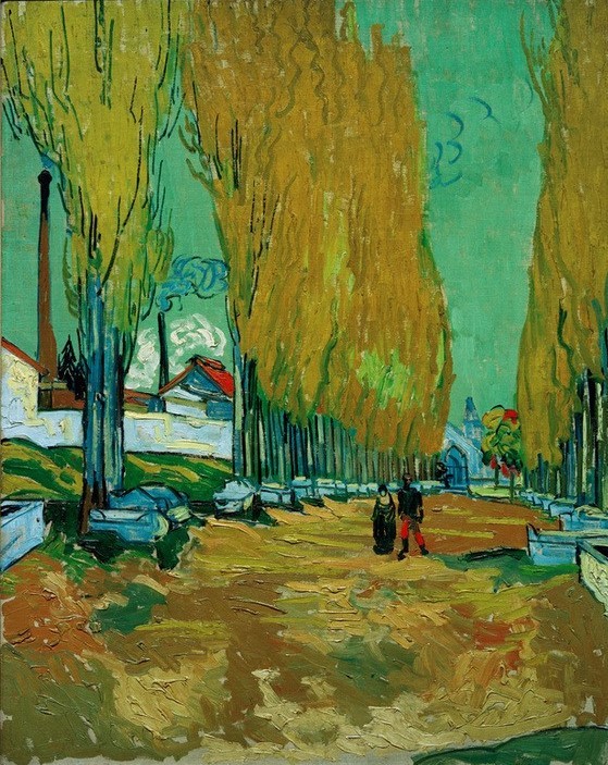 Vincent van Gogh, Allée des Tombeaux (Les Alyscamps) (Allee,Friedhof,Geographie,Herbst,Jahreszeiten,Landschaft,Impressionismus,Sarkophag,Niederländische Kunst,Topographie)