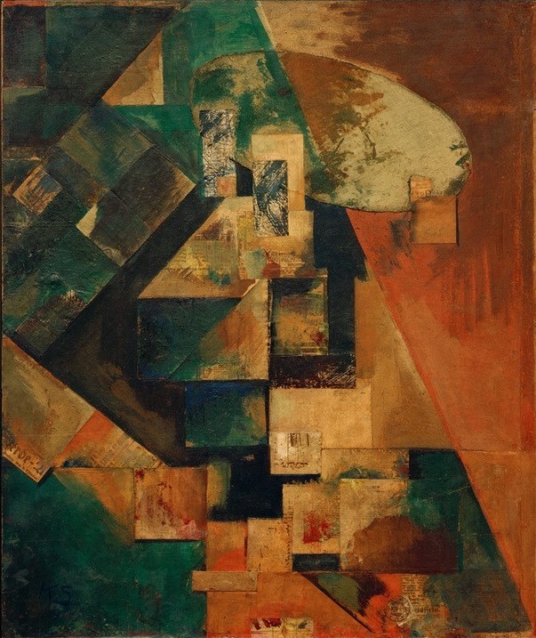 Kurt Schwitters, Merzbild 1 B Bild mit rotem Kreuz (Deutsche Kunst,Abstrakte Kunst)