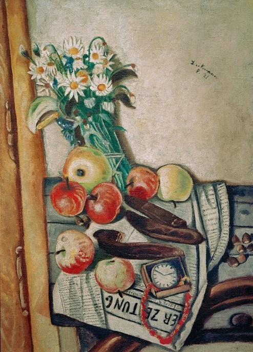 Max Beckmann, Stilleben mit Margeriten (Stillleben, Expressionismus, Klassische Moderne, Malerei, Wohnzimmer, Esszimmer, Treppenhaus, Wunschgröße, bunt)