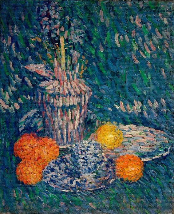 Alexej von Jawlensky, Stillleben mit Hyazinthe und Orangen  (Natur)