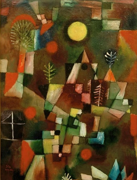 Paul Klee, Der Vollmond (Deutsche Kunst,Kunst,Landschaft,Mond,Der Blaue Reiter,Abstrakte Kunst,Schweizerische Kunst,Vollmond,Abstraktion)