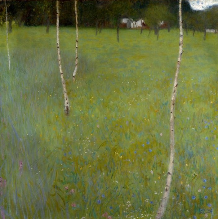 Gustav Klimt, Bauernhaus mit Birken (Junge Birken)  (Natur)