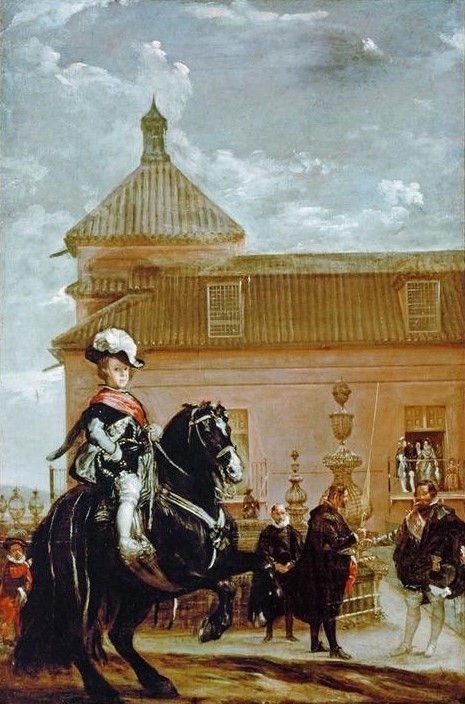 Diego Rodriguez de Silva y Velasquez, Prinz Baltasar Carlos mit dem Conde Duque de Olivares in de (Infant,Kind,Kunst,Pferd (Tier),Reiterstandbild,Reiter,Barock,Portrait,Habsburger,Spanische Kunst,Knabe,Kleidung (Allgemein),Reitunterricht,Kinderleben,Reiten,Reitschule,Reiterbildnis,Person,Prinz)