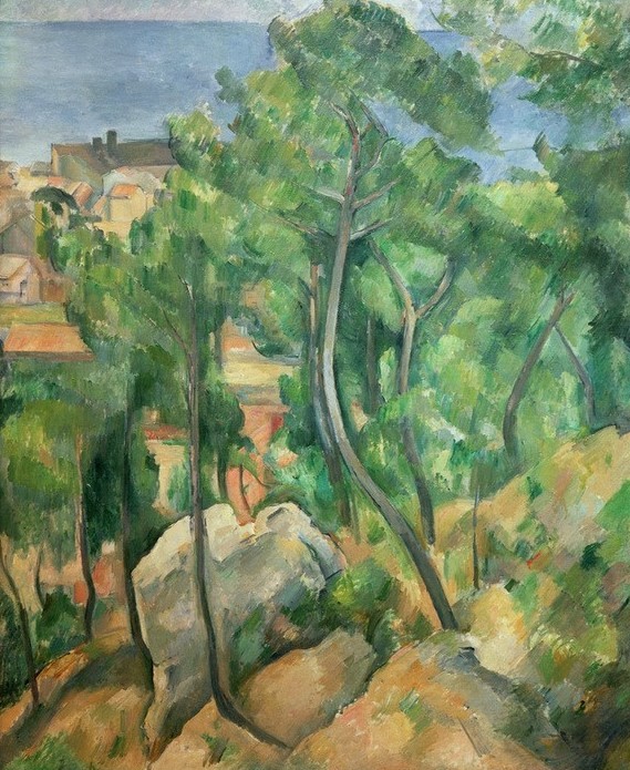 Paul Cézanne, Blick auf das Meer bei L'Estaque (Küste,Kunst,Landschaft,Meer,Impressionismus,Französische Kunst)