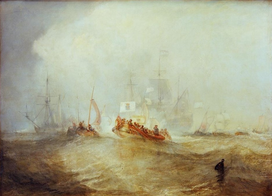 JOSEPH MALLORD WILLIAM TURNER, The Prince of Orange, William III. landed at Torbay, Novemb (Geschichte,Kunst,Ruderboot,Schiff,Segelschiff,Landung (Schiffahrt),Ankunft,Englische Kunst,Romantik,Person,Schifffahrt)