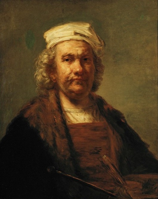 Rembrandt Harmenszoon van Rijn, Selbstbildnis (Künstler,Kunst,Maler (Künstler),Mann,Hut,Barock,Selbstbildnis,Portrait,Niederländische Kunst,Holländische Kunst,Kleidung (Allgemein),Person,Mütze)