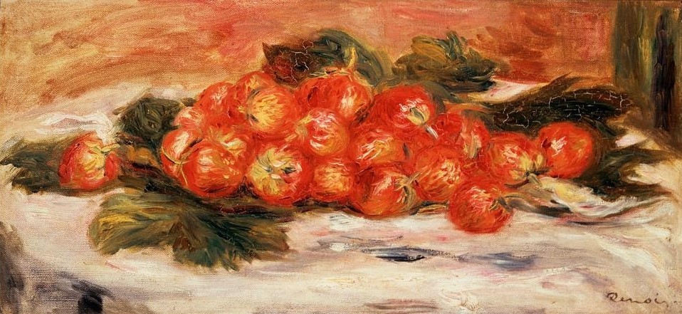 Pierre-Auguste Renoir, Fraises (Erdbeere,Früchte,Kunst,Obst,Impressionismus,Stillleben,Französische Kunst)