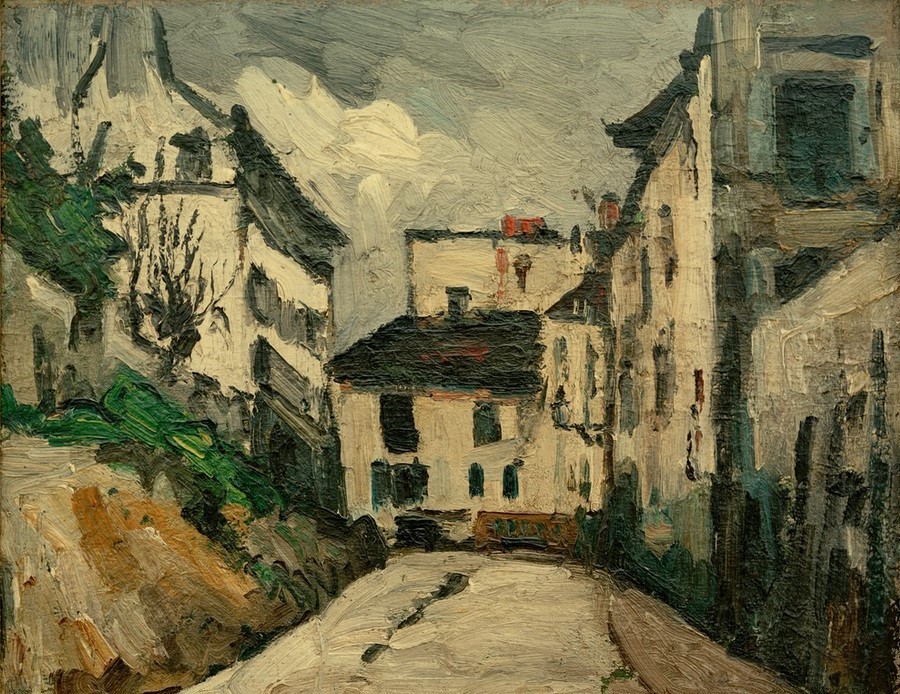 Paul Cézanne, La Rue des Saules à Montmartre (Geographie,Kunst,Strasse (Allgemein),Impressionismus,Architekturdarstellung,Französische Kunst,Topographie)