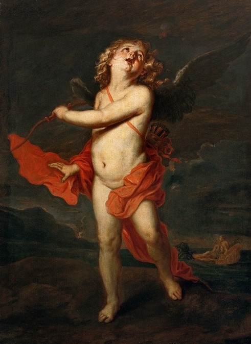 Anthonis van Dyck, Amor (Liebesgott, Amor, Eros, Putto,  Mythologie, Flüßgel, Pfeile, Bogen, Barock, Klassiker, Wunschgröße, Wohnzimmer)