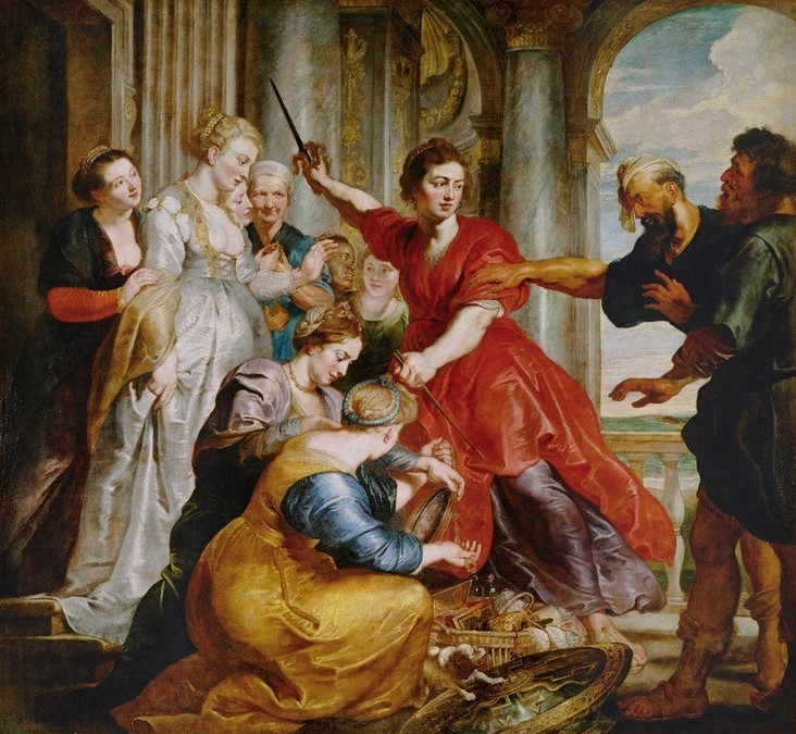 Peter Paul Rubens, Achilles unter den Töchtern des Lykomedes (Flämische Kunst,Held,Krieg,Kunst,Literatur,Mythologie,Tarnung,Barock,Metamorphose,Trojanischer Krieg,Transvestitismus,Geschlechterrollen,Niederländische Kunst,Antikenrezeption,List,Versteck,Mann In Frauenrolle,Griechisch-Römische Mythologie,Verkleidung)