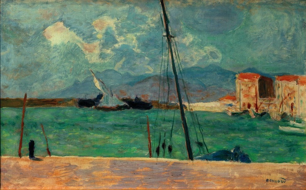 Pierre Bonnard, Port de Cannes ou La voile latine (Hafen,Himmel (Natur),Segelschiff,Wolke,Französische Kunst,Nabis,Schifffahrt)
