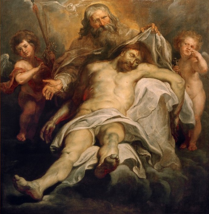 Peter Paul Rubens, Die Heilige Dreifaltigkeit (Christentum,Deutsche Kunst,Engel,Flämische Kunst,Kunst,Religion,Taube,Barock,Gottvater,Dreifaltigkeit)