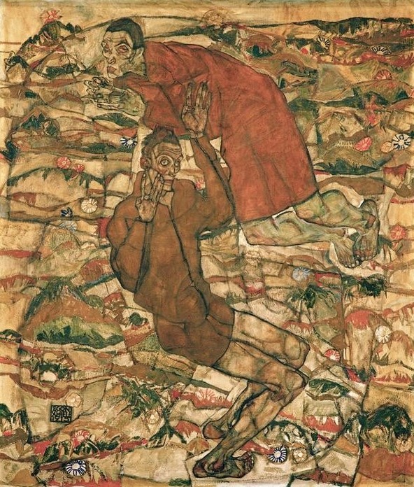 Egon Schiele, Entschwebung (Kunst,Maler (Künstler),Tod,Zeichner,Seele,Selbstbildnis,Expressionismus,Österreichische Kunst,Leben Nach Dem Tode,Sterben,Schweben,Unsterblichkeit,Jenseitsvorstellungen,Person)