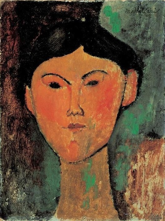 Amedeo Modigliani, Beatrice Hastings (Frau,Literatur,Schriftstellerin,Geliebte,Portrait,Künstlerfrau,Italienische Kunst,Kopf,Ecole De Paris,Person)