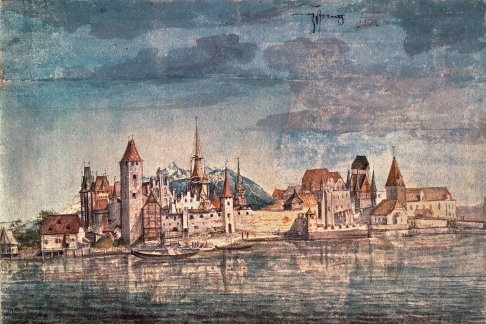 Albrecht Dürer, Innsbruck, von Norden her gesehen (Deutsche Kunst,Renaissance,Vedute,Stadtansicht)