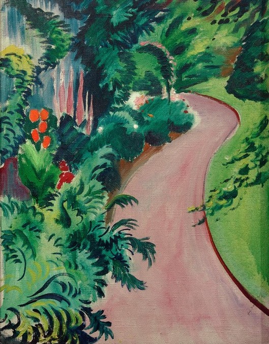 August Macke, Gartenweg (Deutsche Kunst,Garten Und Park,Kunst,Expressionismus,Der Blaue Reiter,Weg,Garten)