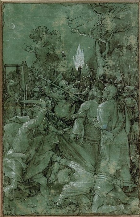 Albrecht Dürer, Gefangennahme Christi (Christentum,Deutsche Kunst,Religion,Verhaftung,Renaissance,Neues Testament,Bibel,Christi Gefangennahme,Judaskuss,Verrat,Passion Christi)