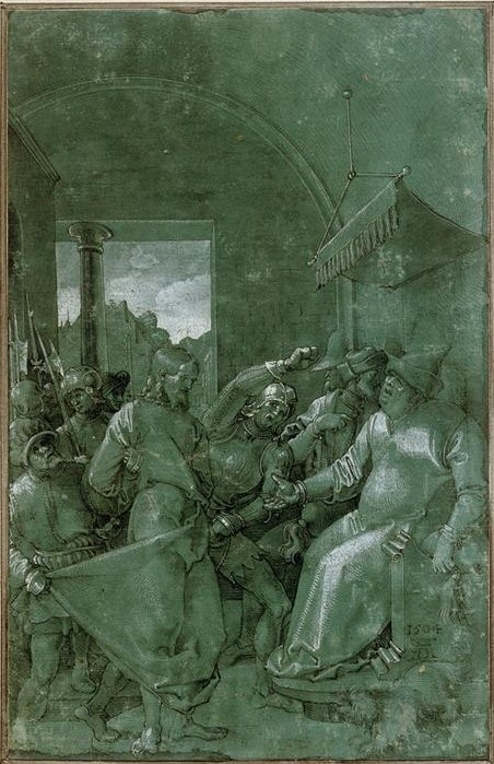 Albrecht Dürer, Christus vor Kaiphas (oder Hannas) (Christentum,Deutsche Kunst,Religion,Renaissance,Neues Testament,Bibel,Verhör,Passion Christi,Christus Vor Dem Hohen Rat)