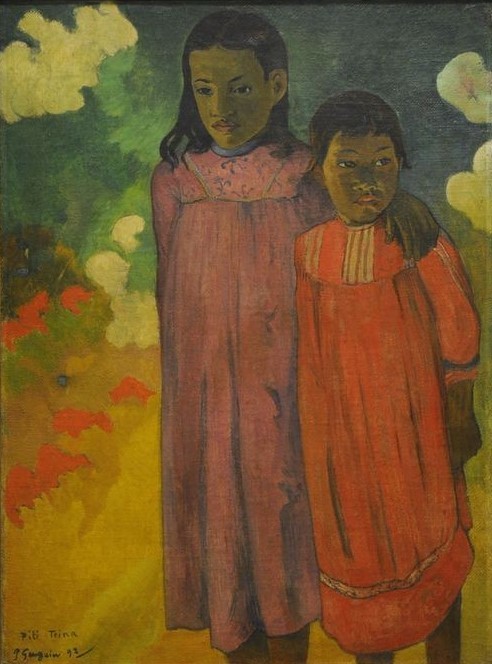 Paul Gauguin, Piti Teina (Familie,Kind,Kunst,Museum,Portrait,Talar,Schulter,Exotik,Malen,Rahmen,Zwei,Postimpressionismus)
