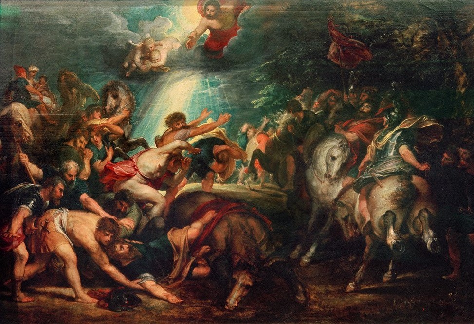 Peter Paul Rubens, Die Bekehrung des Saulus zum Paulus (Christentum,Flämische Kunst,Kunst,Religion,Szene,Barock,Neues Testament,Bibel,Apostelgeschichte,Bekehrung,Bekehrung Pauli,Niederländische Kunst,Sturz)