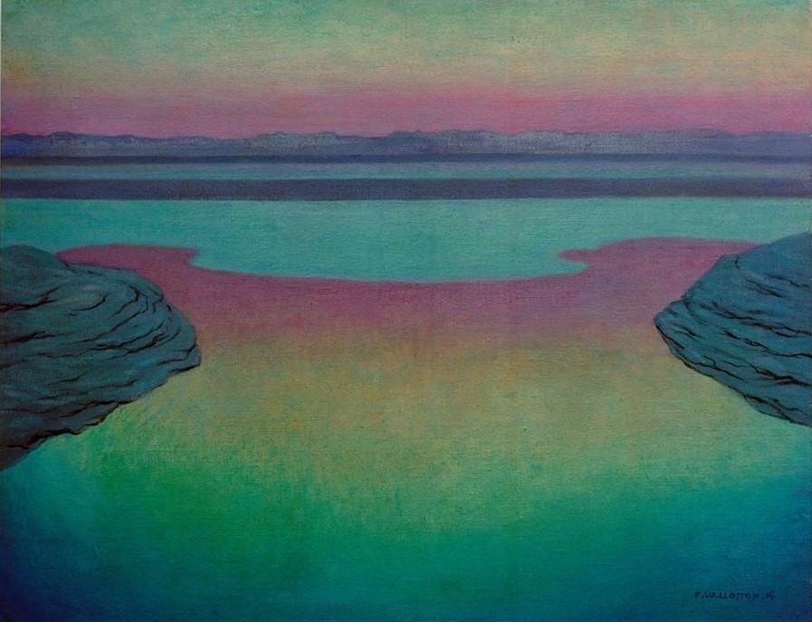 Felix Vallotton, Marée montante le soir (Landschaft,Abend,Meer,Französische Kunst,Schweizerische Kunst,Flut,Nabis,Gezeiten,Abendrot)