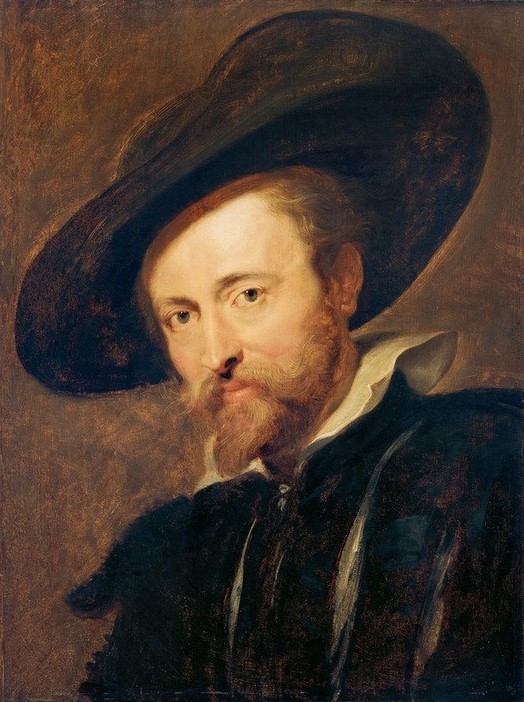 Peter Paul Rubens, Selbstporträt (Flämische Kunst,Kopfbedeckung,Künstler,Kunst,Maler (Künstler),Mann,Bart,Hut,Barock,Selbstbildnis,Portrait,Niederländische Kunst,Vollbart,Brustbild)
