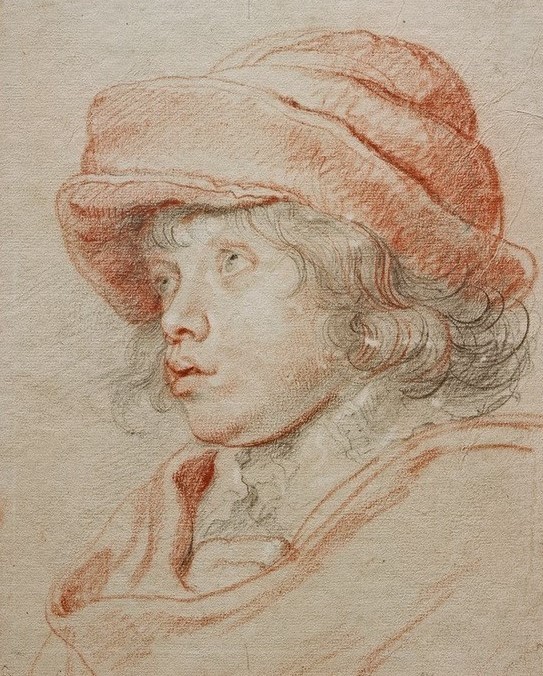 Peter Paul Rubens, Rubens’ Sohn Nicolaas mit roter Filzkappe (Flämische Kunst,Kind,Kopfbedeckung,Kunst,Barock,Portrait,Niederländische Kunst,Knabe,Kappe (Kopfbedeckung),Sohn,Kopf,Sohn Von Berühmten,Blick (Allgemein),Dreiviertelprofil,Filzhut)