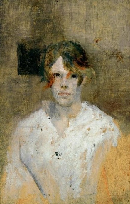 Henri de Toulouse-Lautrec, La Blanchisseuse (Frau,Kunst,Mensch,Impressionismus,Portrait,Französische Kunst,Rote Haare,Arbeiterin,Brustbild,Wäscherin)