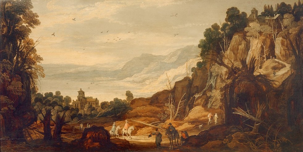 Philippe de Momper, Treviso Künstler (Gebirge, Landschaft, See, Italien, Reiter, Reise, Barock, Klassiker, Malerei, flämisch, Wunschgröße, Wohnzimmer)