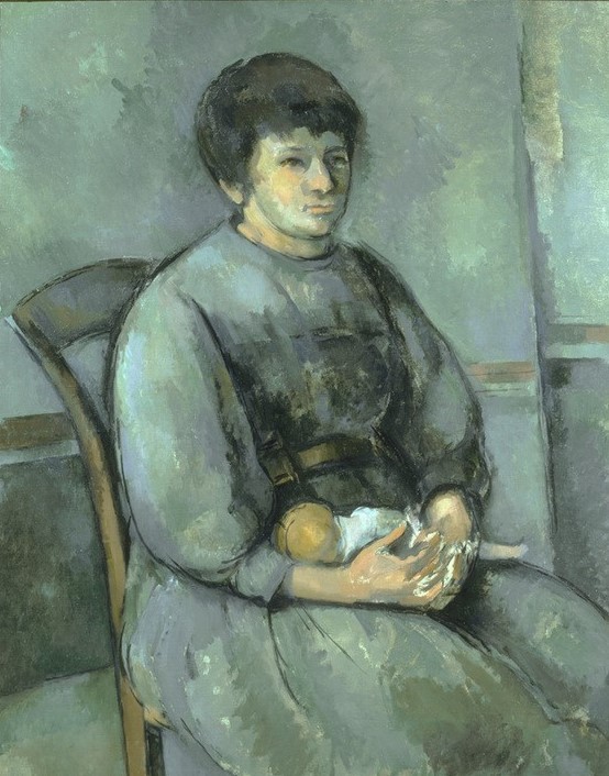 Paul Cézanne, Mädchen mit Puppe (Kind,Kunst,Mädchen,Puppe (Gegenstand),Spielzeug,Impressionismus,Portrait,Französische Kunst,Sitzen)
