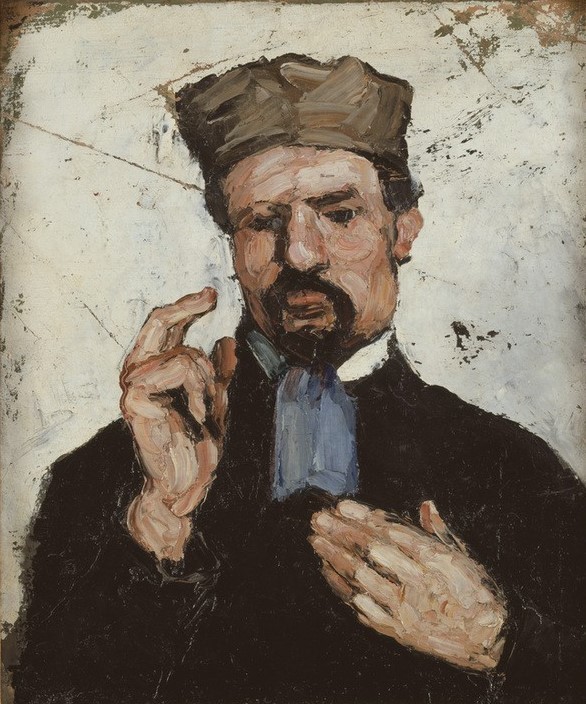 Paul Cézanne, L’oncle (Anwalt,Jurist,Kunst,Mann,Mensch,Impressionismus,Portrait,Gestik,Talar,Französische Kunst,Berufskleidung,Halbfigur,Amtstracht,Schwur)