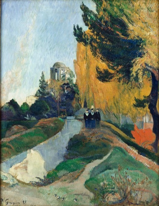 Paul Gauguin, Les Alyscamps (Paysage ou Les Trois Grâces au temple de Vén (Garten Und Park,Geographie,Landschaft,Menschen Im Park,Park,Französische Kunst,Topographie,Synthetismus)