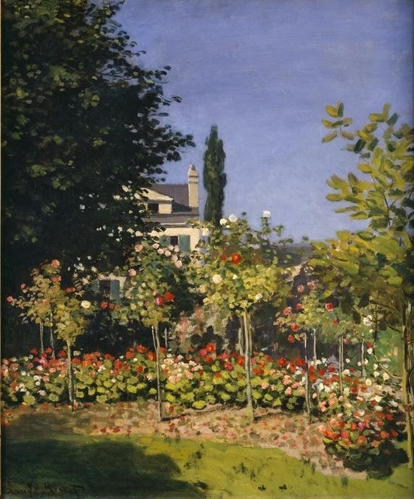 Claude Monet, Jardin en fleurs (Botanik,Kunst,Landschaft,Impressionismus,Hausgarten,Französische Kunst,Ziergarten,Blume,Garten)