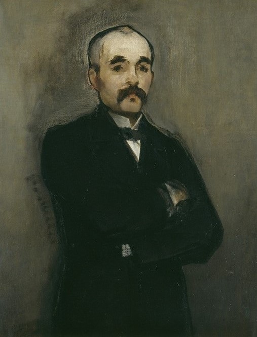 Edouard Manet, Bildnis Clemenceau (Geschichte,Mann,Politiker,Politik,Staatsmann,Bart,Halstuch,Portrait,Französische Kunst,Kleidung (Allgemein),Person,Frisur)