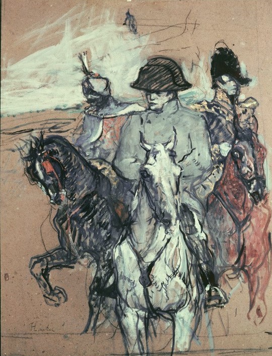 Henri de Toulouse-Lautrec, Napoléon Bonaparte (Feldherr,Jugendstil,Kaiser,Kunst,Mann,Militär,Pferd (Tier),Reiter,Französische Kunst,Tier,Reiten,Erstes Kaiserreich (1804-1815),Zweispitz,Person,General)