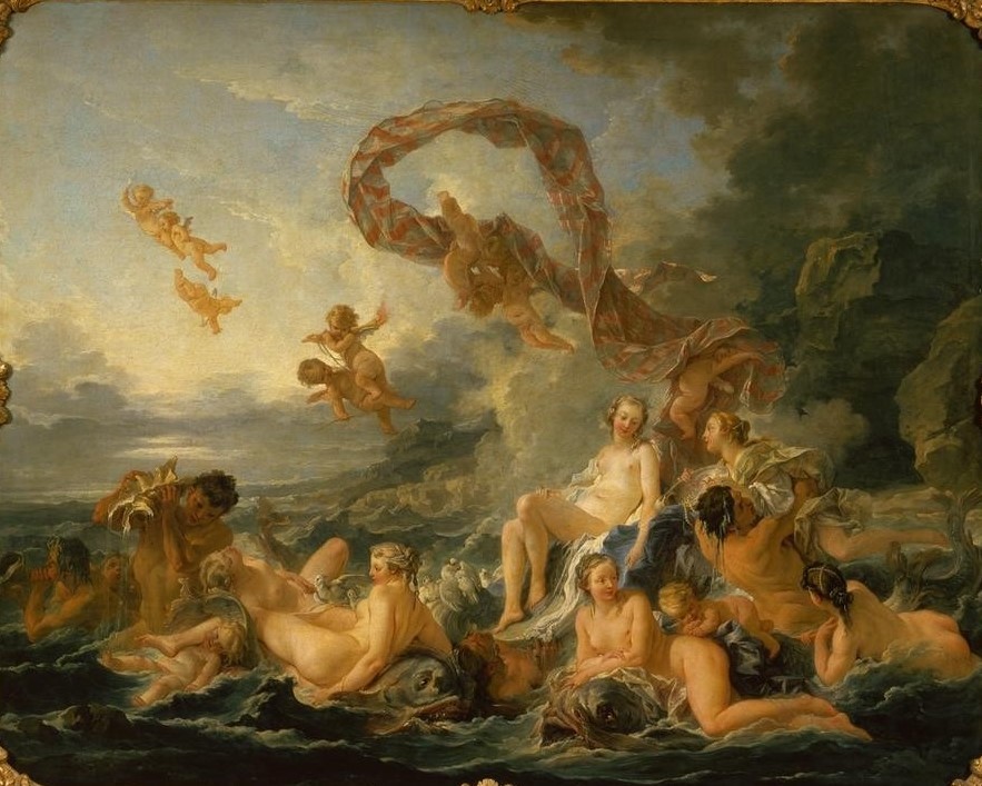 Francois Boucher, Triumph der Venus (Elemente,Mythologie,Wasser,Nymphe,Rokoko,Triumph,Französische Kunst,Amorette,Griechisch-Römische Mythologie)