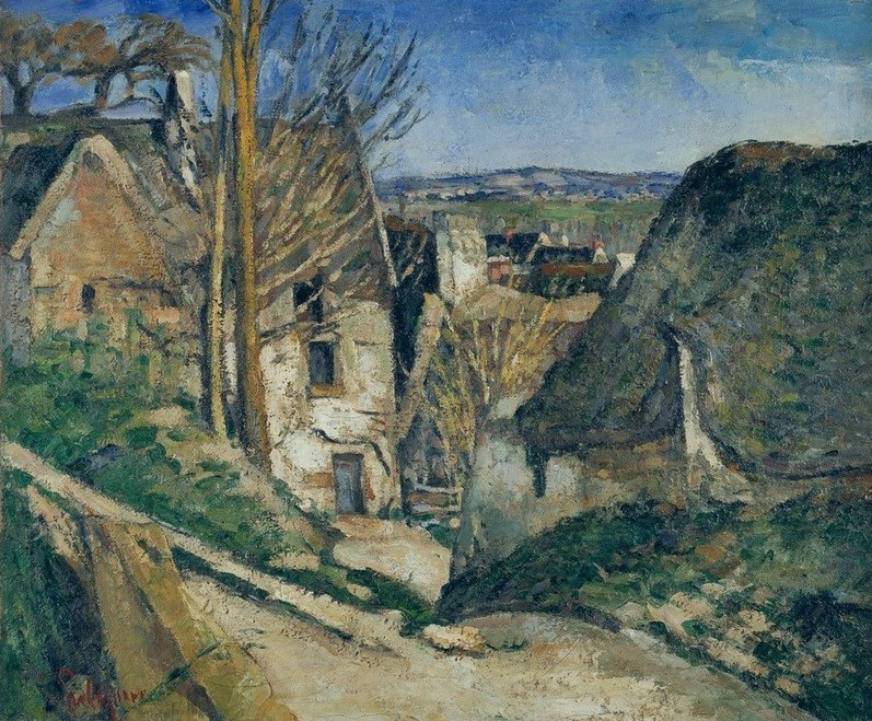 Paul Cézanne, La maison du pendu, à Auvers (Dorfstrasse,Dorf,Haus,Kunst,Landschaft,Impressionismus,Französische Kunst)