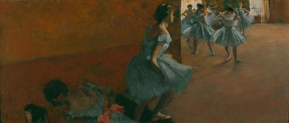 Edgar Degas, Danseuses montant un escalier (Ballett,Kunst,Musik,Tänzerin,Tanz,Theater,Treppe,Impressionismus,Französische Kunst,Ballerina)