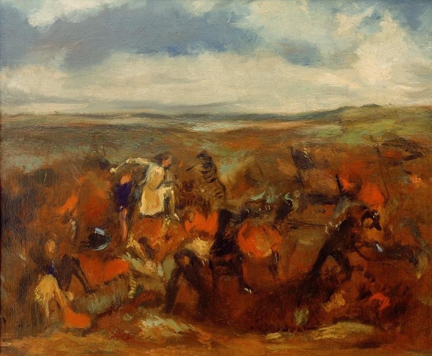 Edgar Degas, Die Schlacht bei Poitiers (Geschichte,Krieg,Ritter,Schlacht,Hundertjähriger Krieg,Kopie,Französische Kunst,Privatsammlung)