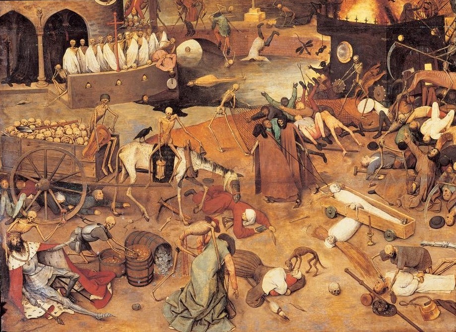 Pieter Brueghel der Ältere, Triumph des Todes (Flämische Kunst,Kaiser,Kardinal,König,Krieg,Leiche,Medizin,Mensch,Tod,Totengräber,Totentanz,Skelett,Renaissance,Allegorie,Knochenmann,Vanitas,Triumph,Phantastische Kunst,Apokalypse,Niederländische Kunst,Epidemie,Weltuntergang,Sterben,Totenreich,Beinhaus,A)