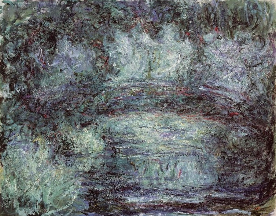 Claude Monet, Le Pont japonais (Brücke,Landschaft,Wasser,Impressionismus,See,Französische Kunst,Gartenteich)