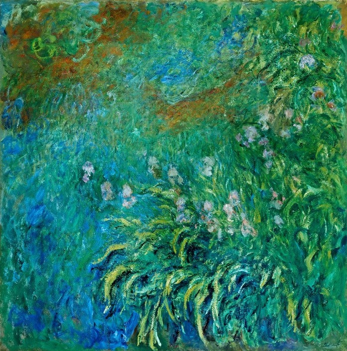 Claude Monet, Iris (Botanik,Iris (Botanik),Wasserpflanze,Impressionismus,See,Französische Kunst,Harmonie,Gartenteich)