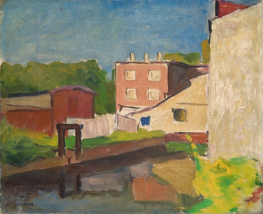 Albert Marquet, Rosarotes Haus in Arcueil (Architektur,Haus,Wohnhaus (Allgemein),Impressionismus,Fauves,Französische Kunst,Jahrhundertwende)