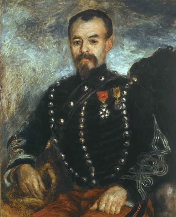 Pierre-Auguste Renoir, Bildnis Capitaine Darras (Maler (Künstler),Mann,Militär,Orden (Auszeichnung),Impressionismus,Portrait,Hauptmann,Französische Kunst,Halbfigur,General,Orden (Allgemein))